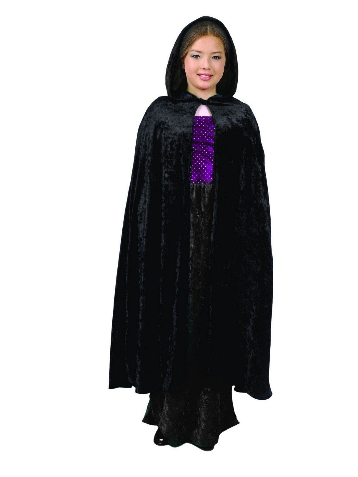 Charades Hooded Cloak - Black Child Costume