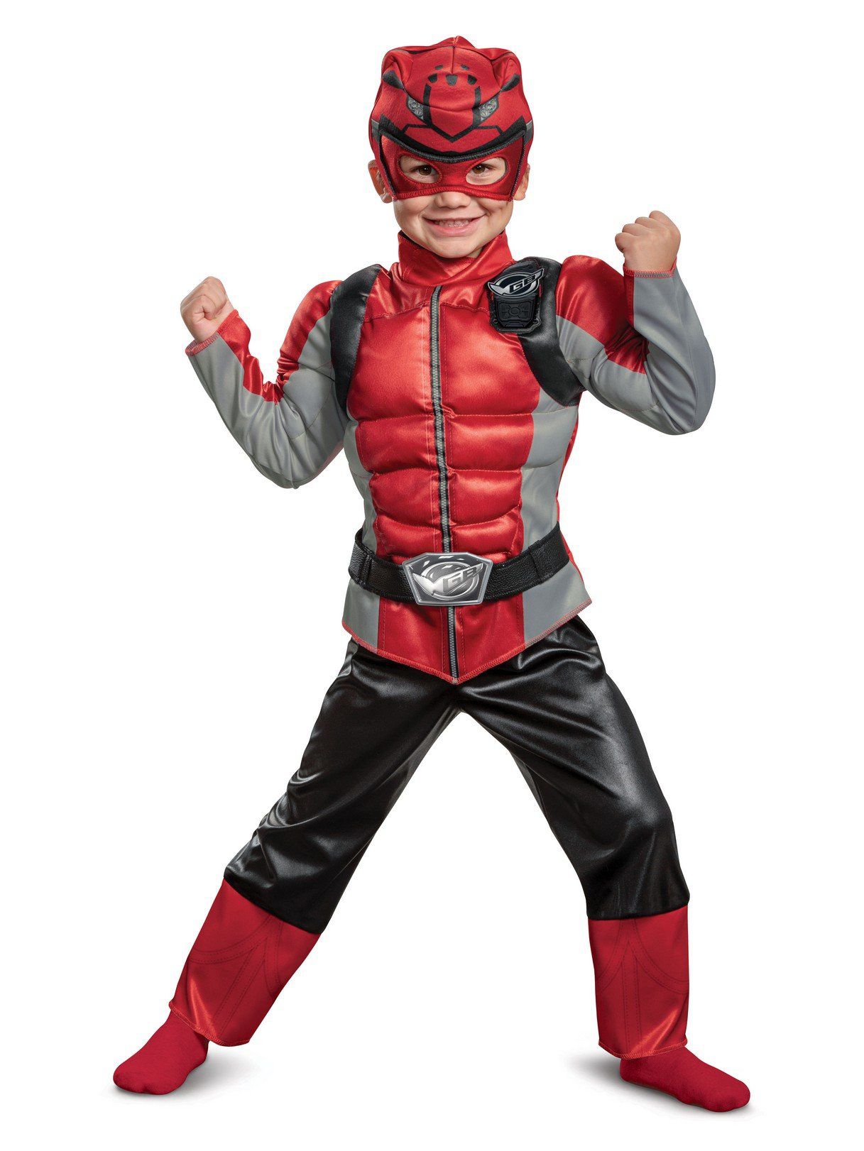 Power Rangers Red Ranger Beast Morpher Toddler Muscle Toddler Costume - Large