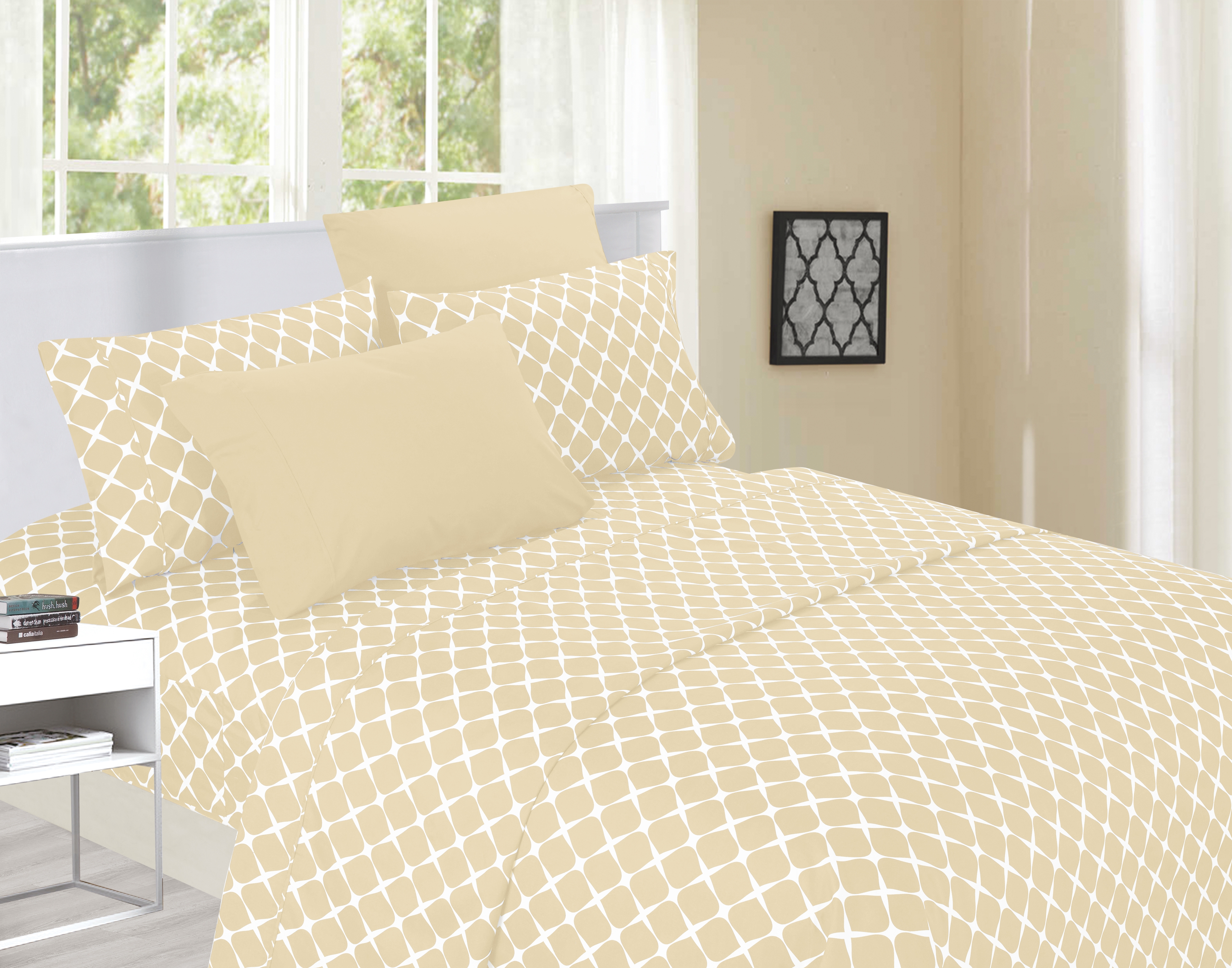 Elegant Comfort 6-Piece Wrinkle-Resistant Bed Sheet Set - Bloomingdale, Size: Full, Ivory Elegant Comfort 6-Piece Wrinkle-Resistant Bed Sheet Set - Bloomingdale, Size: Full, Ivory