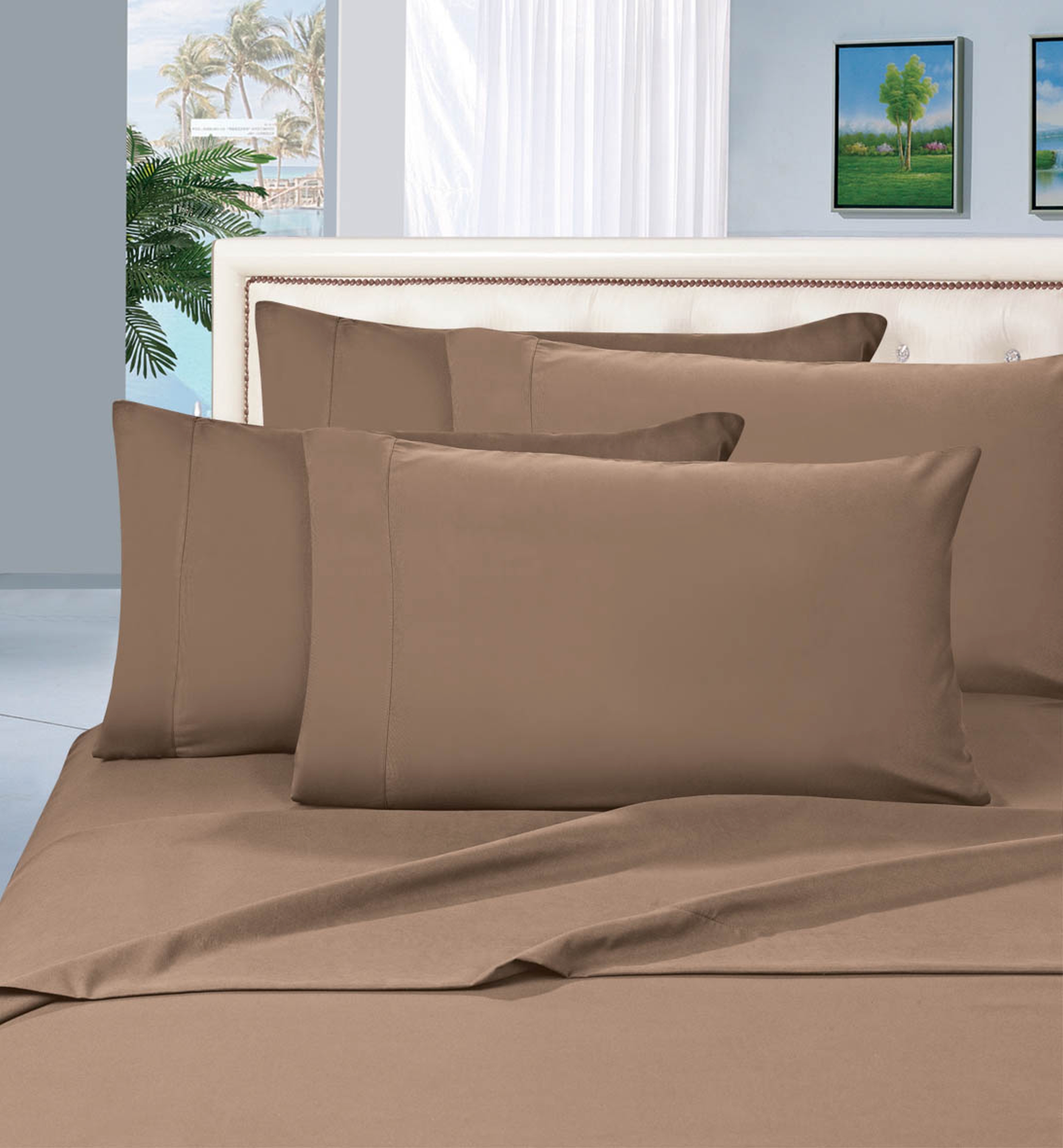 Elegant Comfort Three-Line Embroidered 3-Piece Wrinkle Resistant Luxury Bed Sheet Set, Size: Full, Ivory Elegant Comfort Three-Line Embroidered 3-Piece Wrinkle Resistant Luxury Bed Sheet Set, Size: Full, Ivory