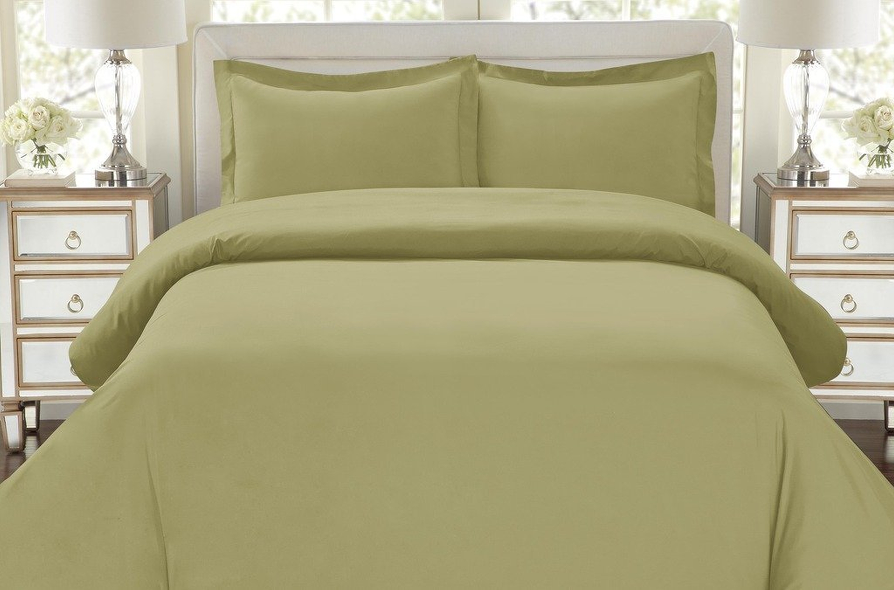 Elegant Comfort Wrinkle-Resistant 3-Piece Duvet Cover Set, Size: Twin/Twin XL, Green Elegant Comfort Wrinkle-Resistant 3-Piece Duvet Cover Set, Size: Twin/Twin XL, Green
