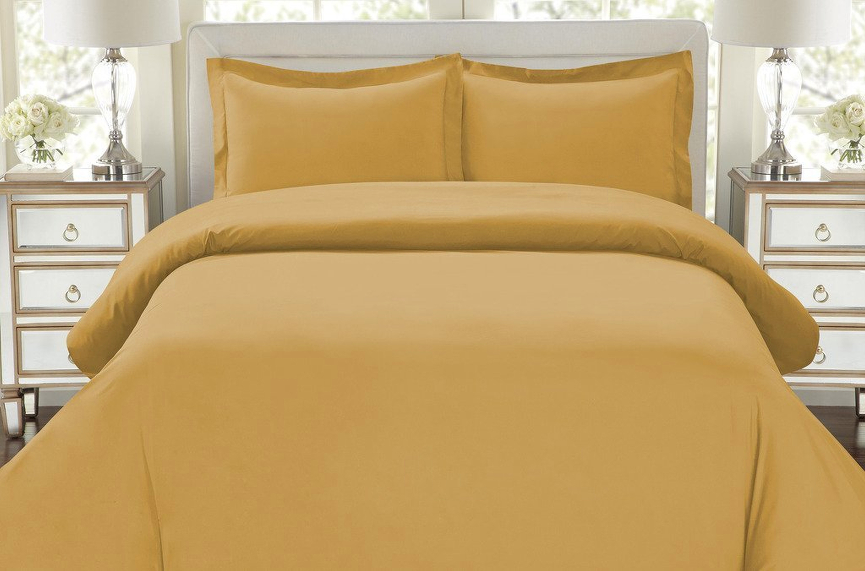 Elegant Comfort Wrinkle-Resistant 3-Piece Duvet Cover Set, Size: Full/Queen, Yellow Elegant Comfort Wrinkle-Resistant 3-Piece Duvet Cover Set, Size: Full/Queen, Yellow