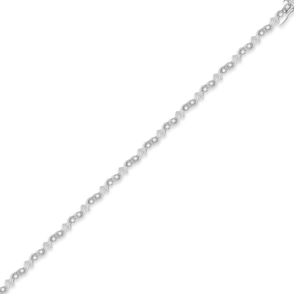 Sterling Silver 0.5ct TDW Diamond Swirl Accent Tennis Bracelet (H-I,I3)