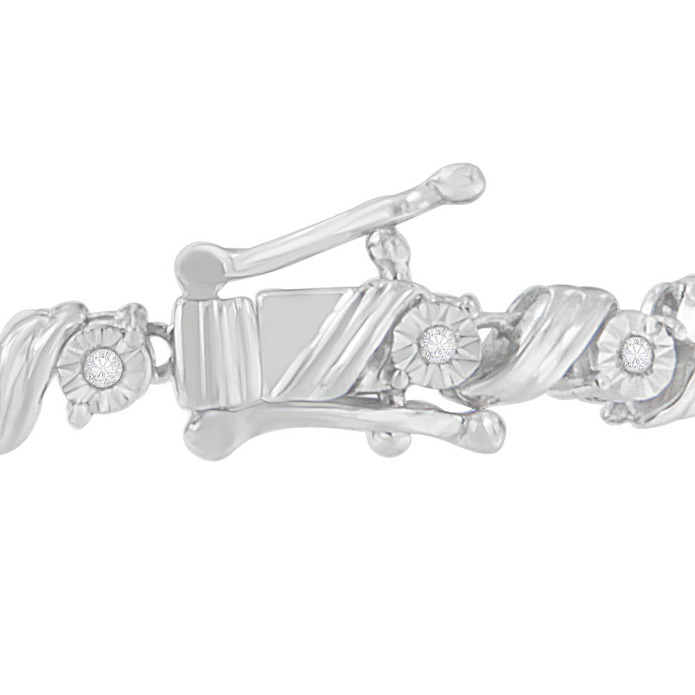 Sterling Silver 0.25ct TDW Rose-cut Diamond Tennis Bracelet(I-J, I3-Promo)