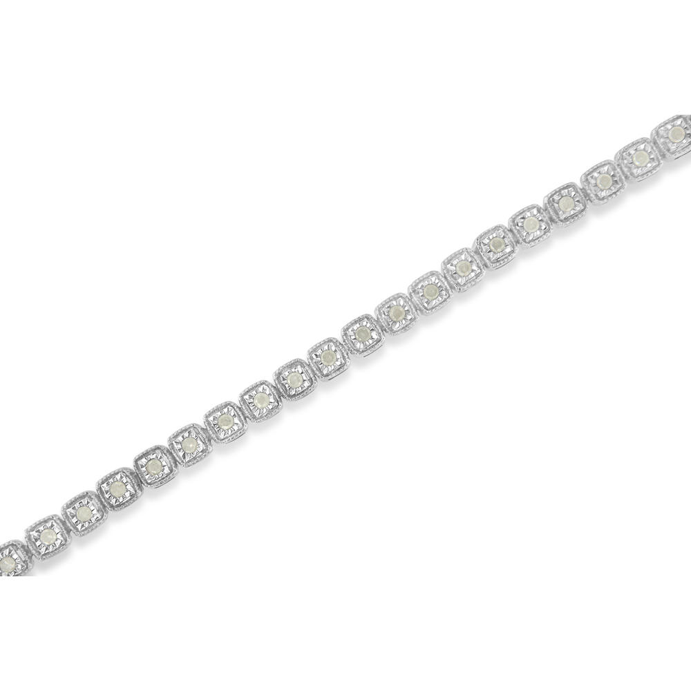 Sterling Silver 1ct TDW Rose-cut Diamond Link Bracelet(I-J, I3-Promo)