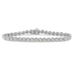 Haus of Brilliance Sterling Silver 1ct TDW Rose-cut Diamond Link Bracelet(I-J, I3-Promo)