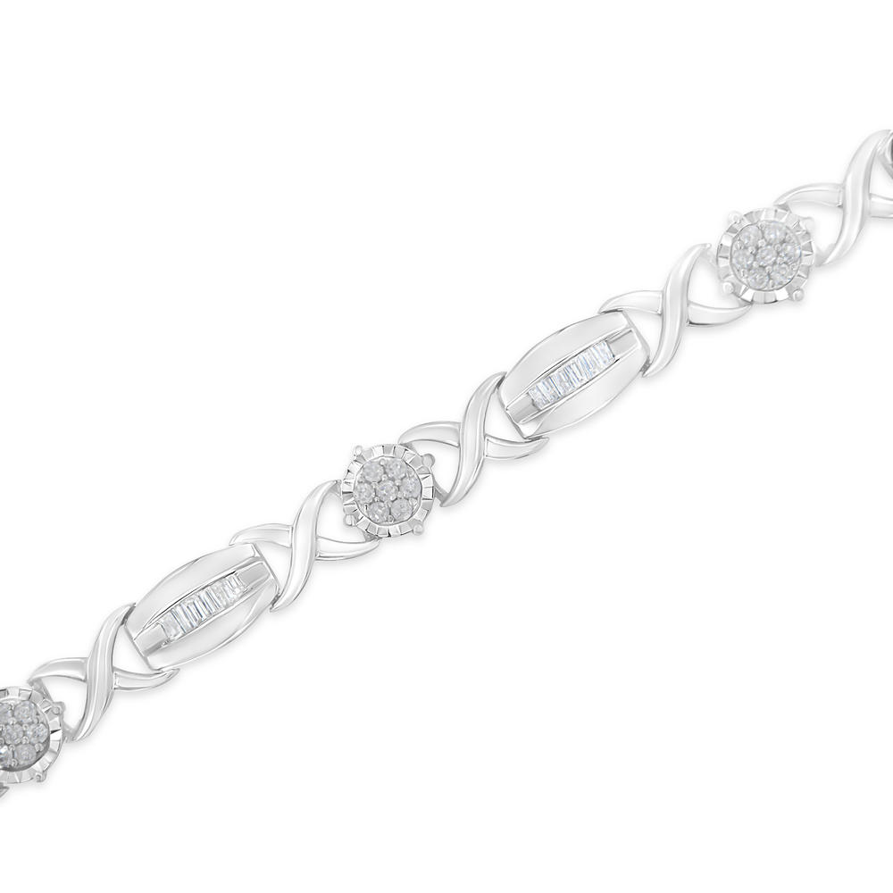 Original Classics Sterling Silver 1ct TDW Diamond X-Link Bracelet (I-J, I1-I2)