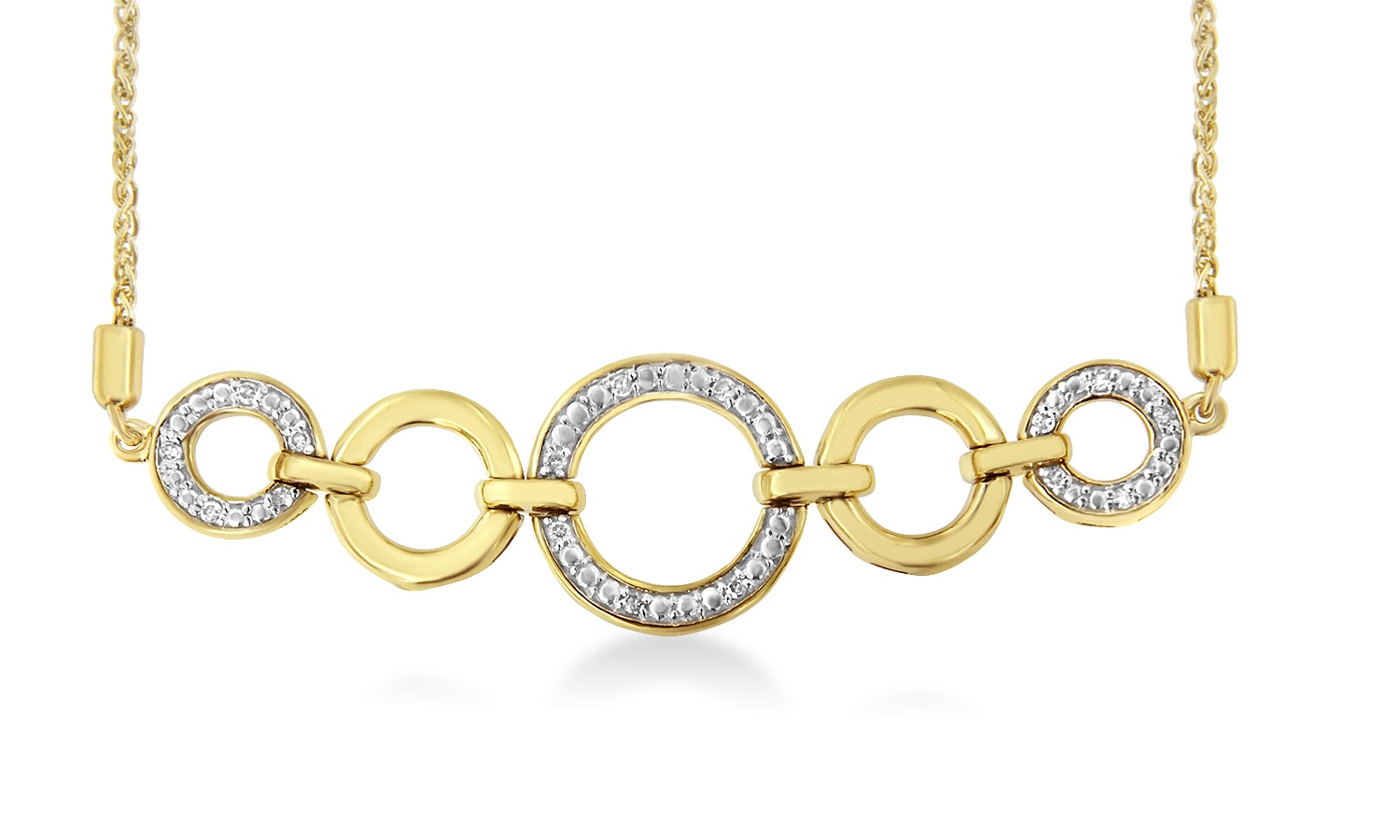 Yellow Plated Sterling Silver 0.1ct TDW Diamond Infinity Loop Bolo Bracelet(H-I,I2-I3)