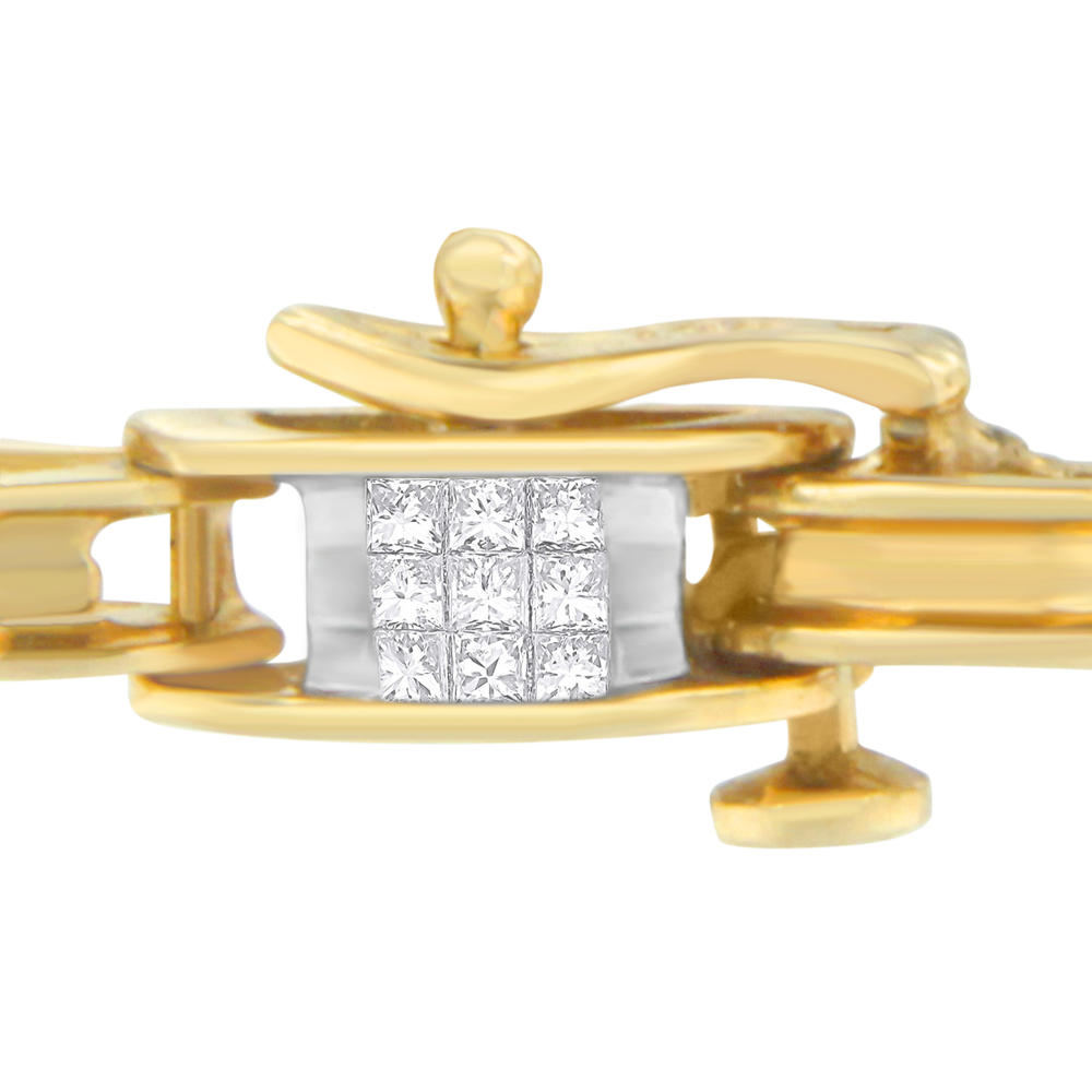 14K Yellow Gold 1 CTTW Princess Cut Diamond Chain Link Bracelet (H-I,SI1-SI2)
