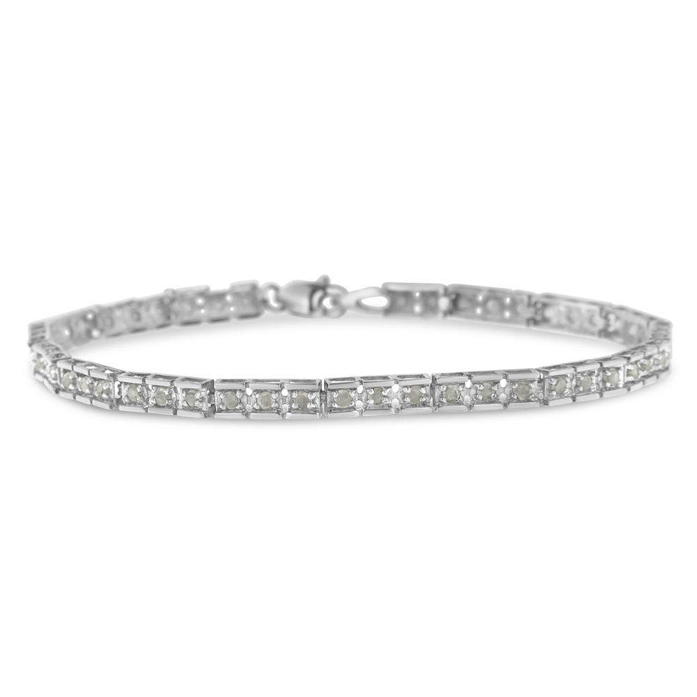Sterling Silver 1ct. TDW Diamond-Encrusted Link Bracelet (I-J,I3)