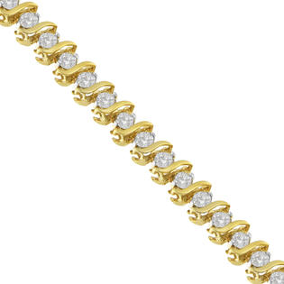 10k Yellow Gold-Plated Sterling Silver 7.00ct TDW Round-Cut Diamond  Certified Tennis Bracelet (J-K, I1-I2)