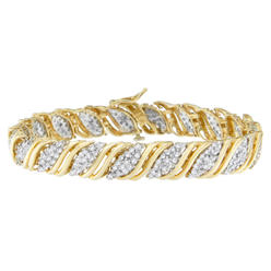 Haus of Brilliance 10K Yellow Gold 2ct TDW Round Cut Diamond Double Wrap Bracelet (J-K,I2-I3)