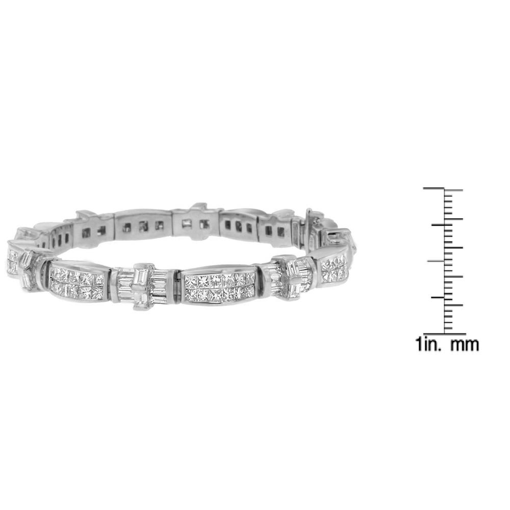 14K White Gold 11.19ct. TDW Baguette and Princess-cut Diamond Bracelet (H-I,SI1-SI2)