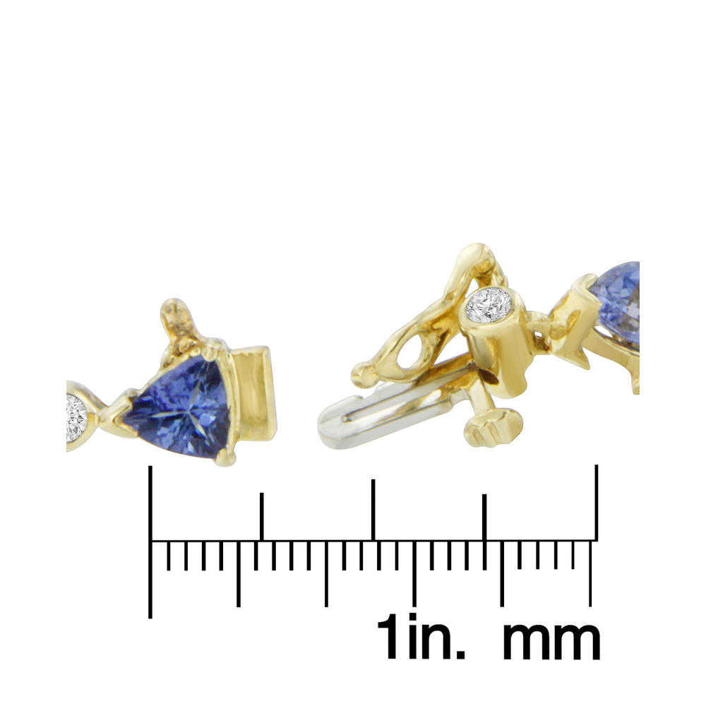 14K Yellow Gold 8.30ct. TDW Round-cut Diamond and Tanzanite Bracelet (H-I, SI1-SI2)