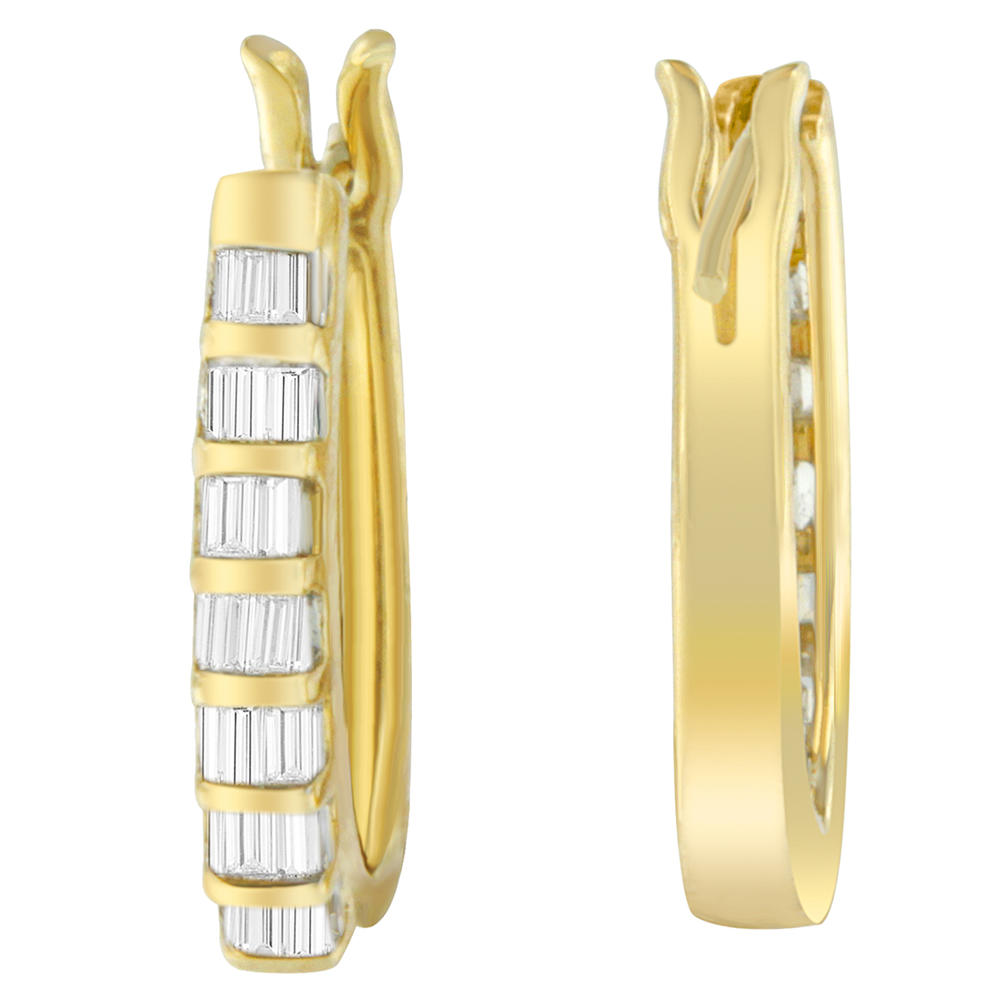 14K Yellow Gold 1/4ct TDW Baguette-cut Diamond Earrings (H-I,SI1-SI2)