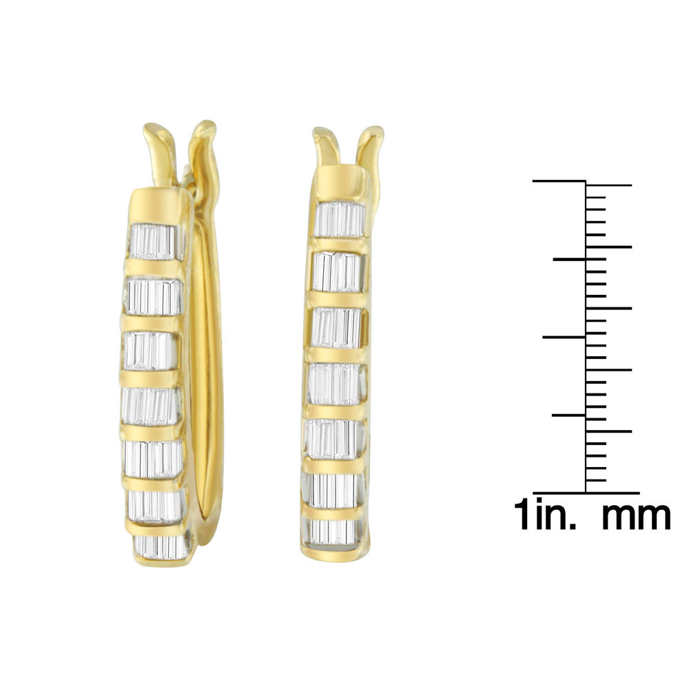 14K Yellow Gold 1/4ct TDW Baguette-cut Diamond Earrings (H-I,SI1-SI2)