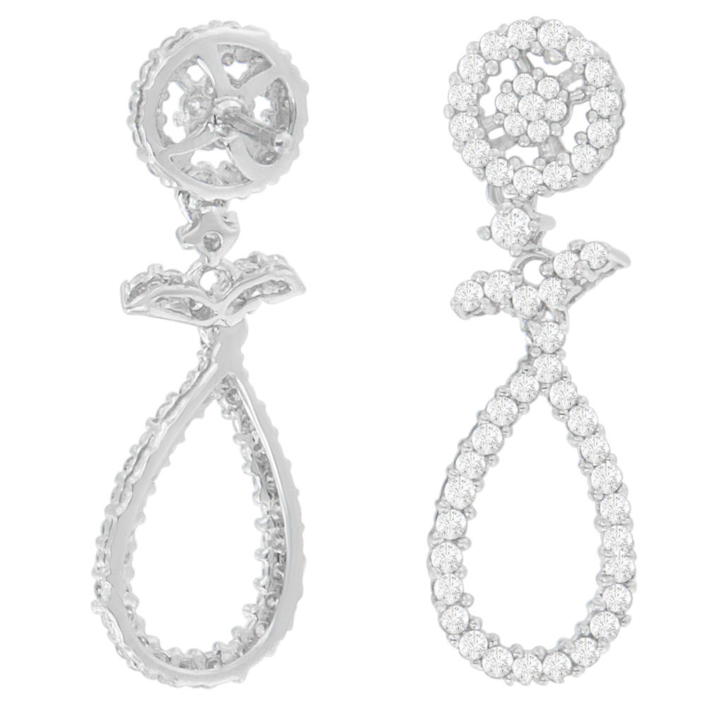 14K White Gold 1 1/3ct. TDW Round-cut Diamond Earrings (H-I,SI1-SI2)