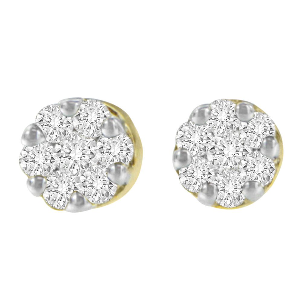 14K Yellow Gold 1/2 ct. TDW Round-cut Yellow Diamond Earrings (I-J,I2-I3)