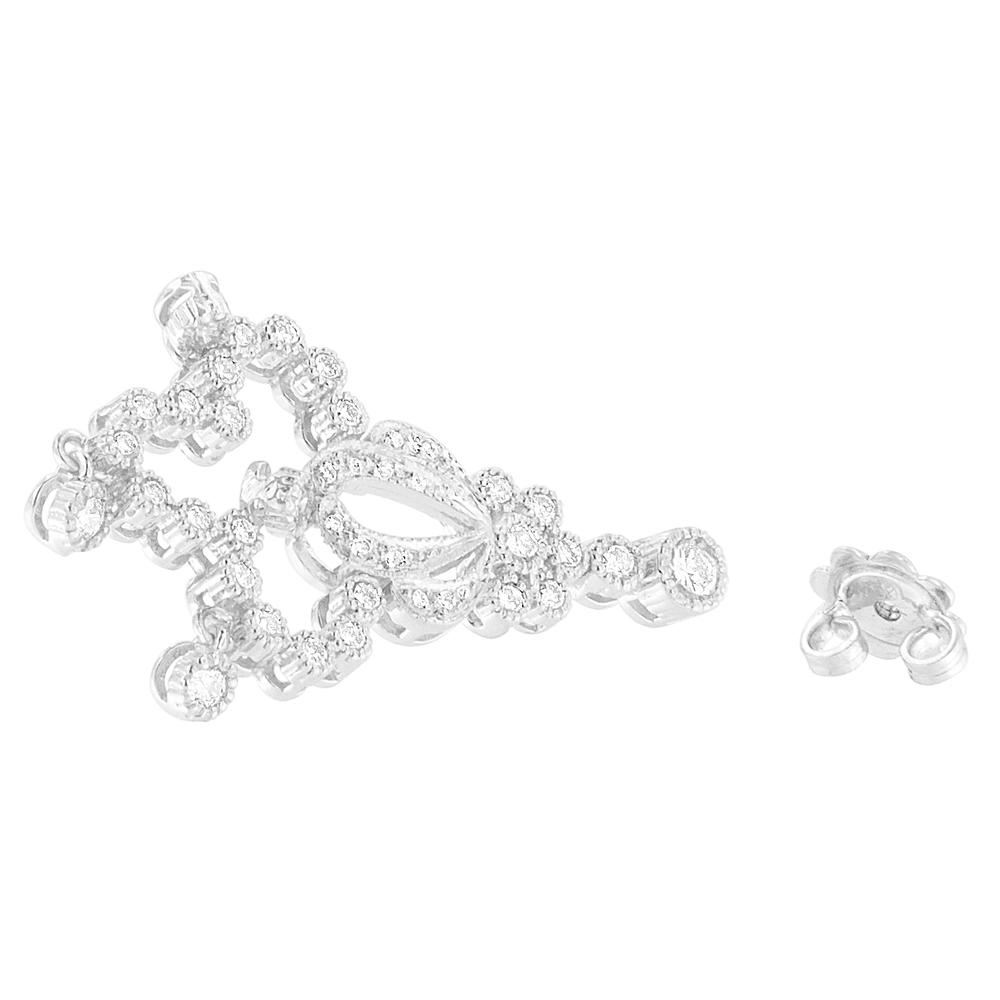 14K White Gold 1 3/4ct.TDW Round-cut Diamond Earrings (H-I, SI1-SI2)