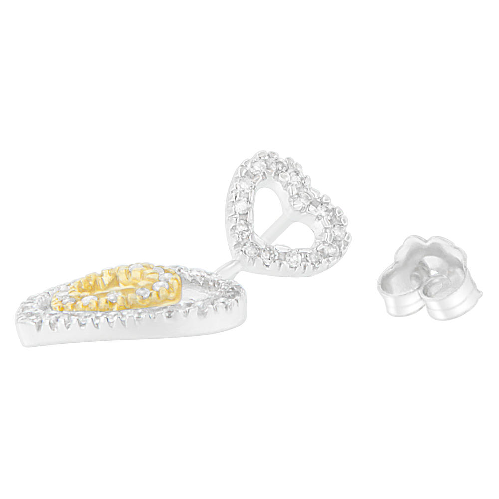 14K Two Toned 1/2ct. TDW Round-cut Diamond Earrings (H-I,SI1-SI2)