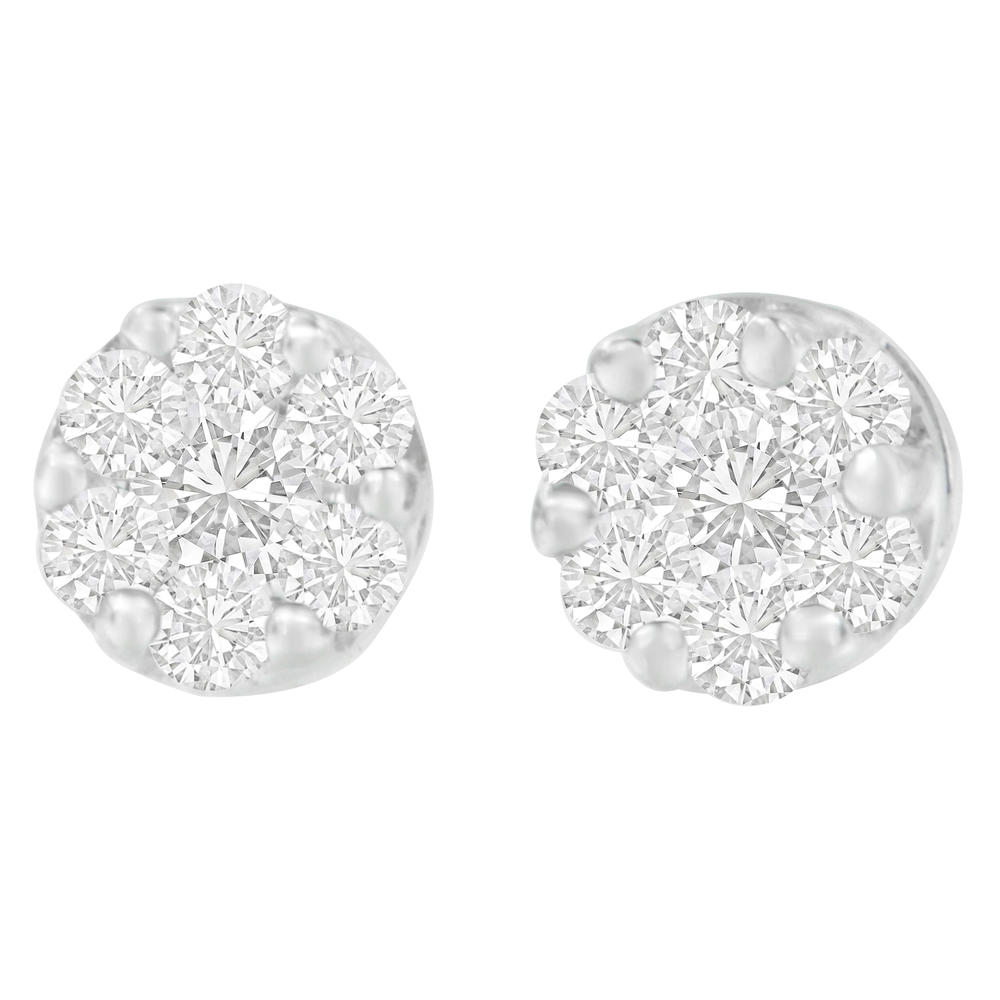 14K White Gold 1 1/4ct. TDW Round-cut Diamond Earrings (H-I,SI2-I1)