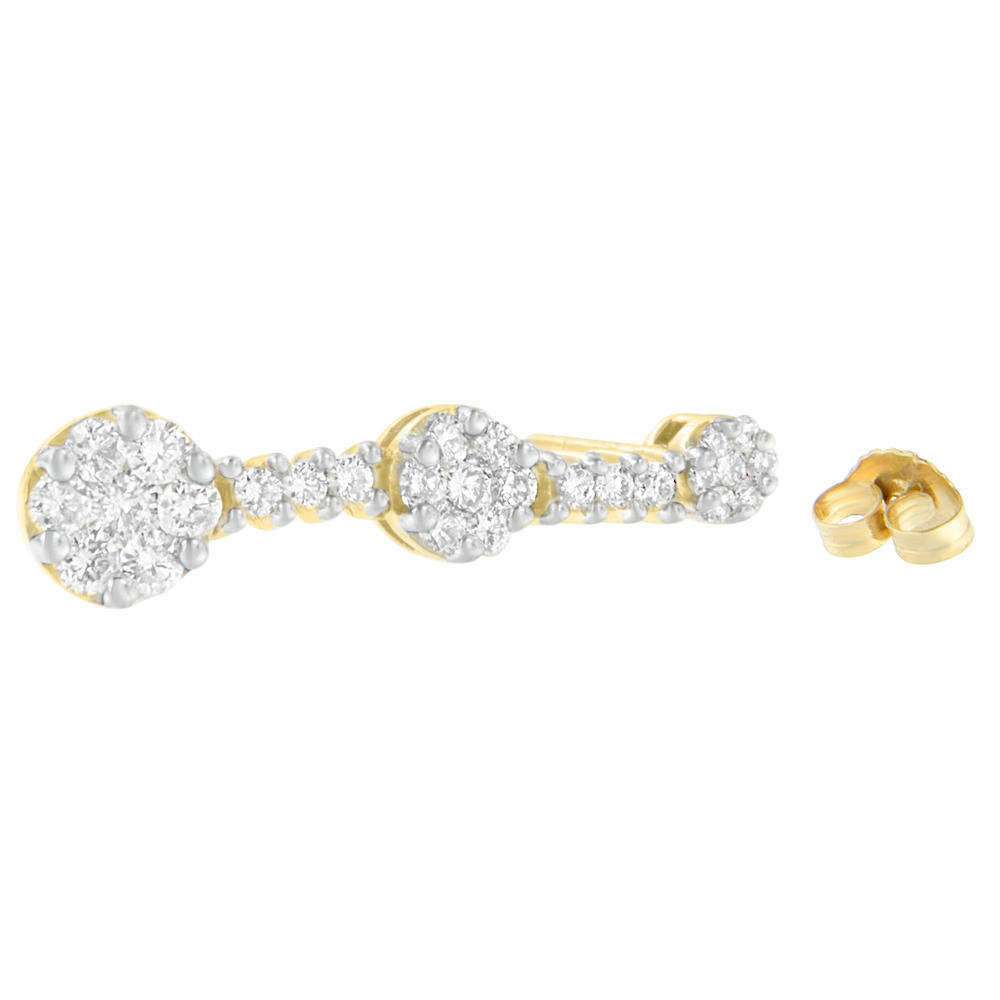 14K Yellow Gold 2ct. TDW Round-cut Diamond Earrings (I-J,SI1-SI2)