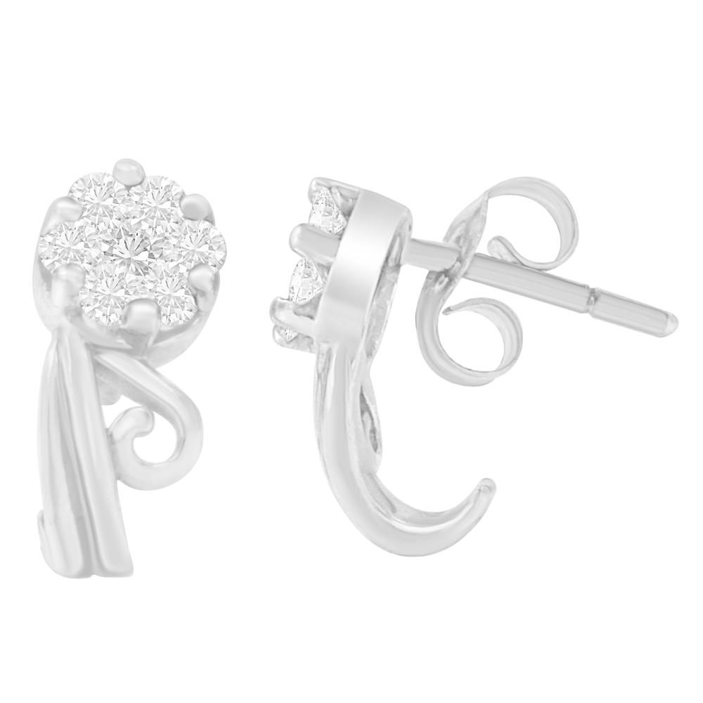 14K White Gold 1/2 ct TDW Round-cut Diamond Earrings (H-I,I1-I2)