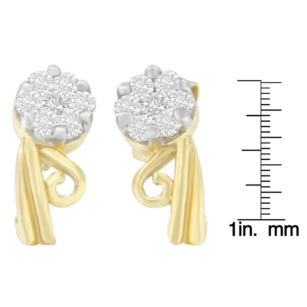14K Yellow Gold 1/2ct. TDW Round-cut Diamond Earrings (I-J,SI2-I1)