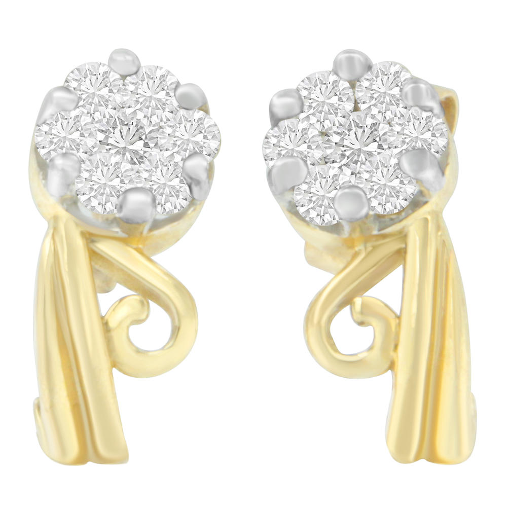 14K Yellow Gold 1/2ct. TDW Round-cut Diamond Earrings (I-J,SI2-I1)