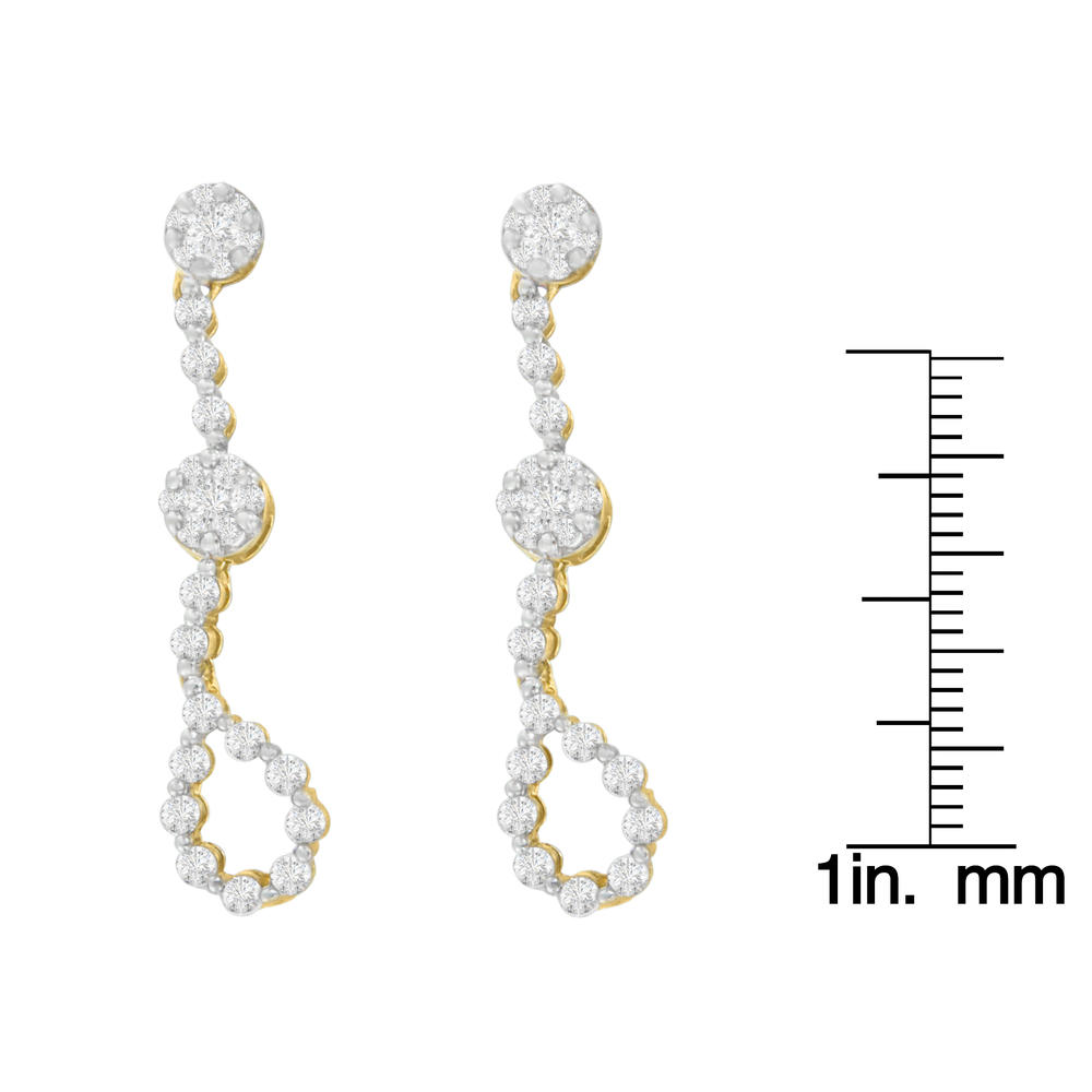 14K Yellow Gold 1 5/8ct. TDW Round-cut Diamond Earrings (I-J,SI1-SI2)
