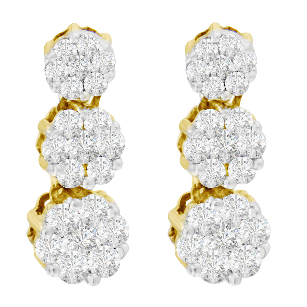 14K Yellow Gold 3/4ct. TDW Round-cut Diamond Earrings (H-I,SI1-SI2)