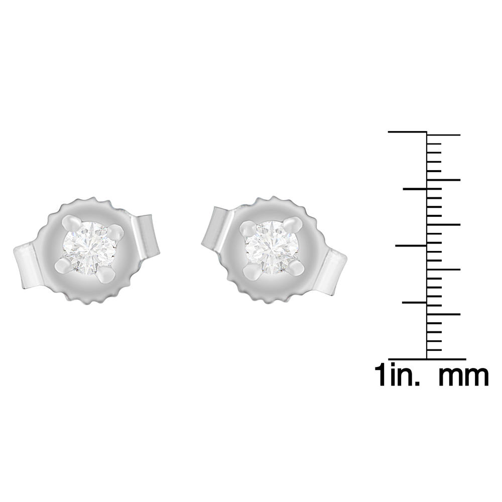 14K White Gold 0.08ct. TDW Round-cut Diamond Earrings (H-I, SI2-I1)