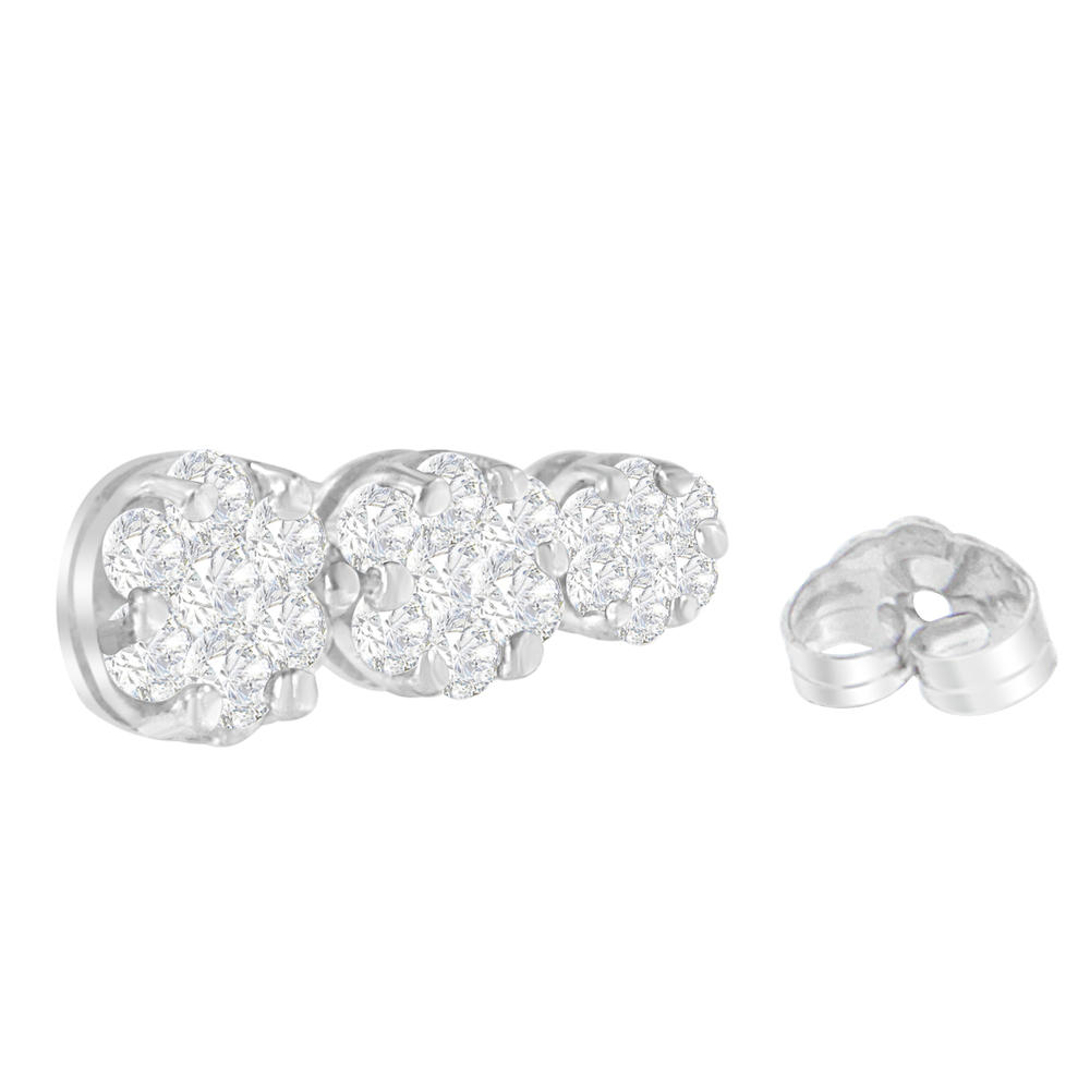 14K White Gold 2ct. TDW Round-cut Diamond Earrings (H-I,I1-I2)
