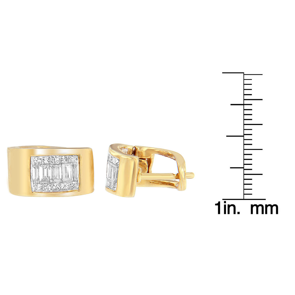 14k Yellow Gold 1/2ct TDW Princess and Baguette-cut Diamond Earrings (H-I,VS2-SI1)