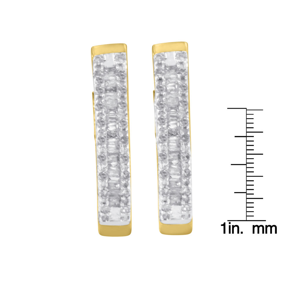 10K Yellow Gold 1 CTTW Diamond Hoop Earrings (I-J, I1-I2)