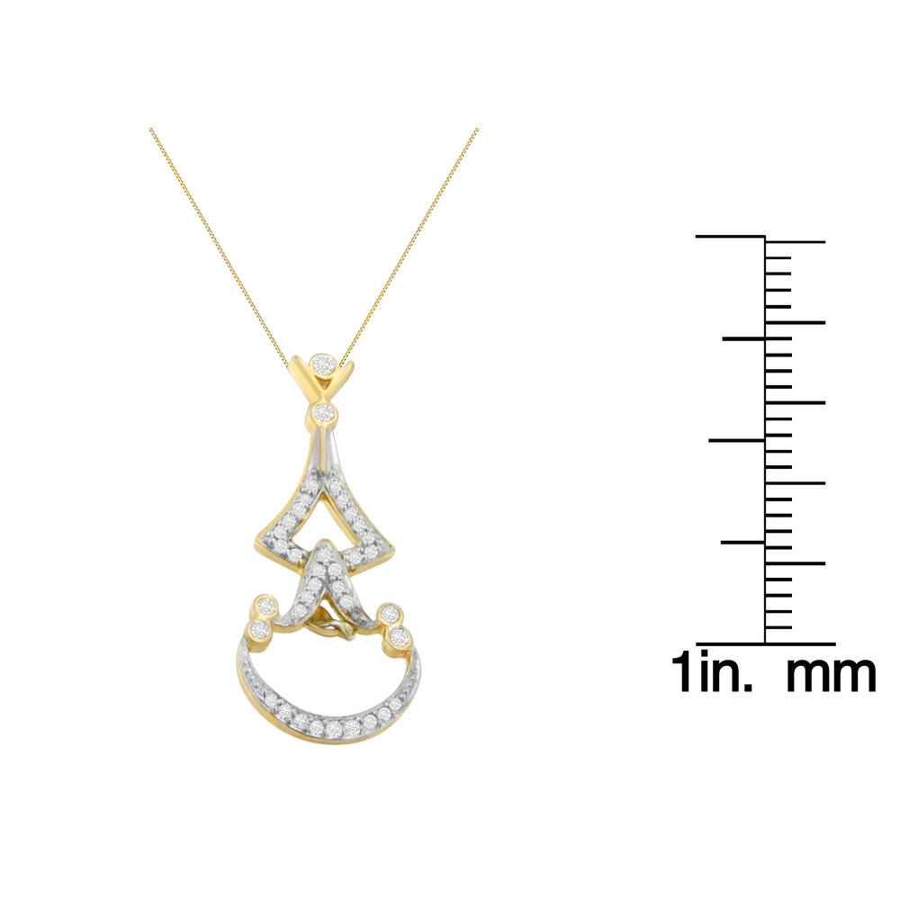 14K Yellow Gold 0.33ct. TDW Round Diamond Pendant Necklace (H-I,SI2-I1)