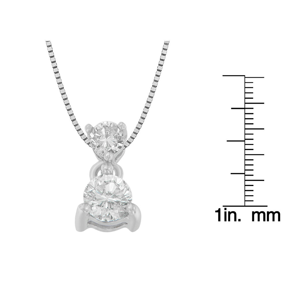 14k White Gold 0.5 CTTW Round Cut Diamond Pendant Necklace (I-J, I1-I2)
