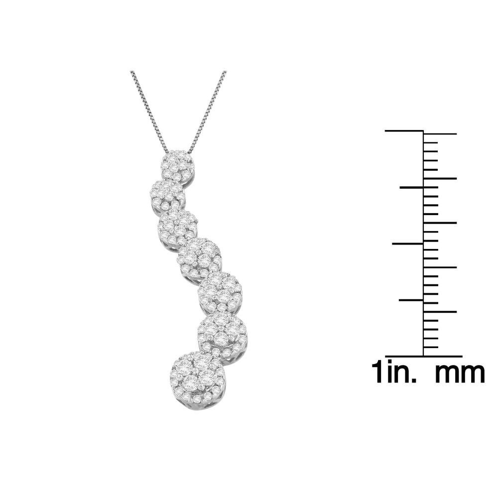 10K White Gold 1 CTTW Round Cut Diamond Journey Circle Pendant Necklace (H-I, I1-I2)