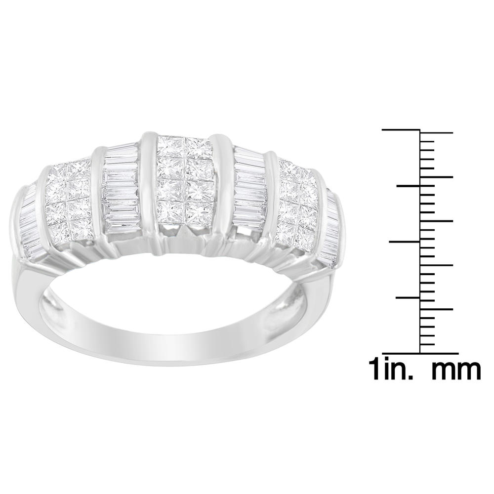 14K White Gold 1 CTTW Baguette and Princess-cut Diamond Ring (G-H, SI2-I1)
