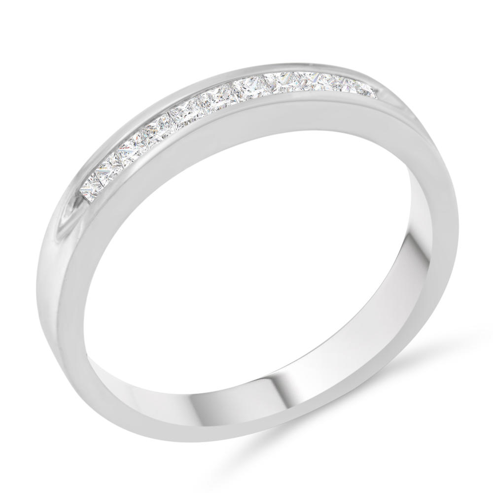 18K White Gold 1/4ct. TDW Princess-Cut Diamond Band Ring (E-F,I1-I2)