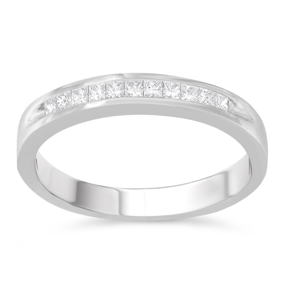 18K White Gold 1/4ct. TDW Princess-Cut Diamond Band Ring (E-F,I1-I2)