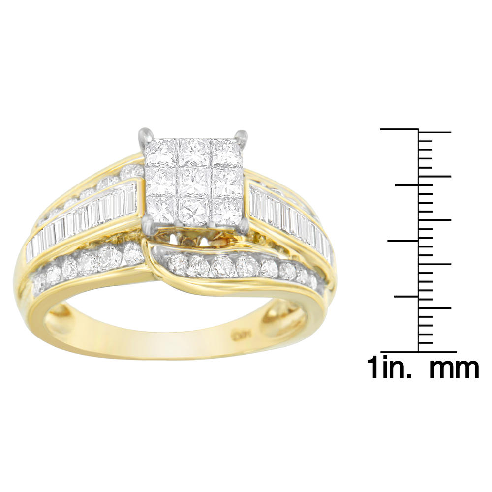 14k Yellow Gold 1.30ct TDW Mixed-Cut Diamond Twisted Ring (H-I,SI1-SI2)