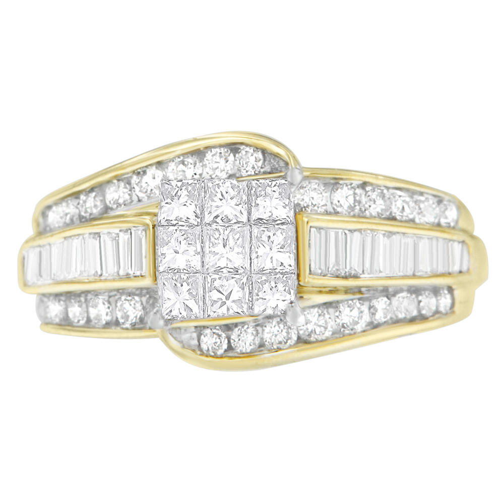 14k Yellow Gold 1.30ct TDW Mixed-Cut Diamond Twisted Ring (H-I,SI1-SI2)
