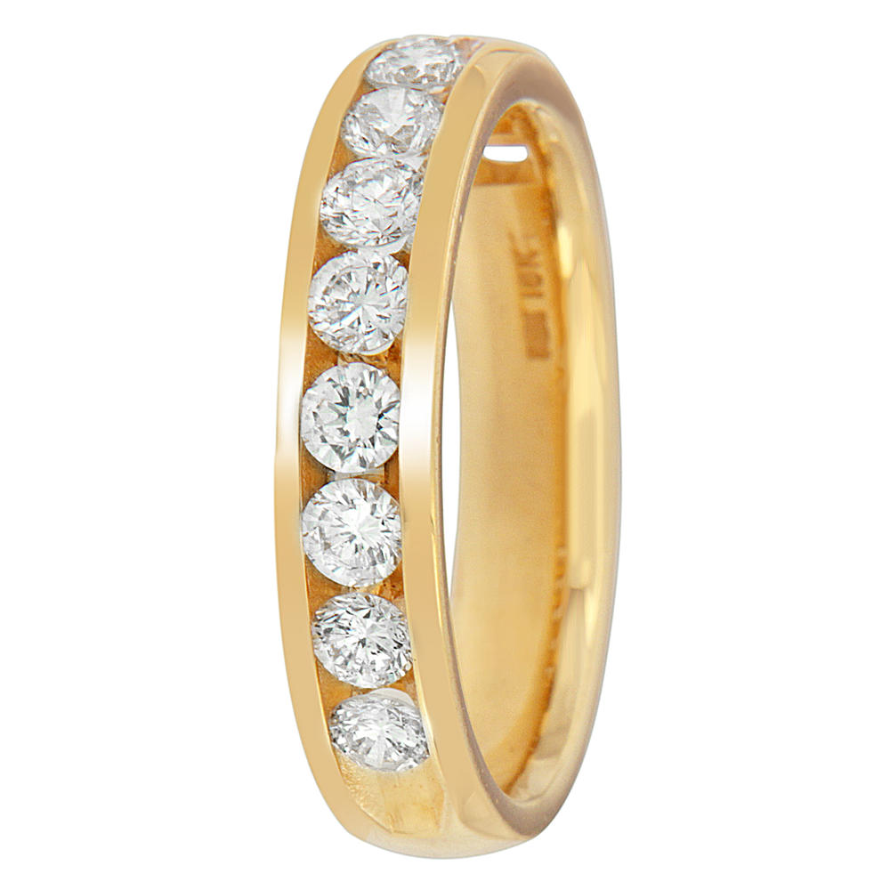 18k Yellow Gold 1ct TDW Round Diamond Wedding Ring (H-I,SI1-SI2)