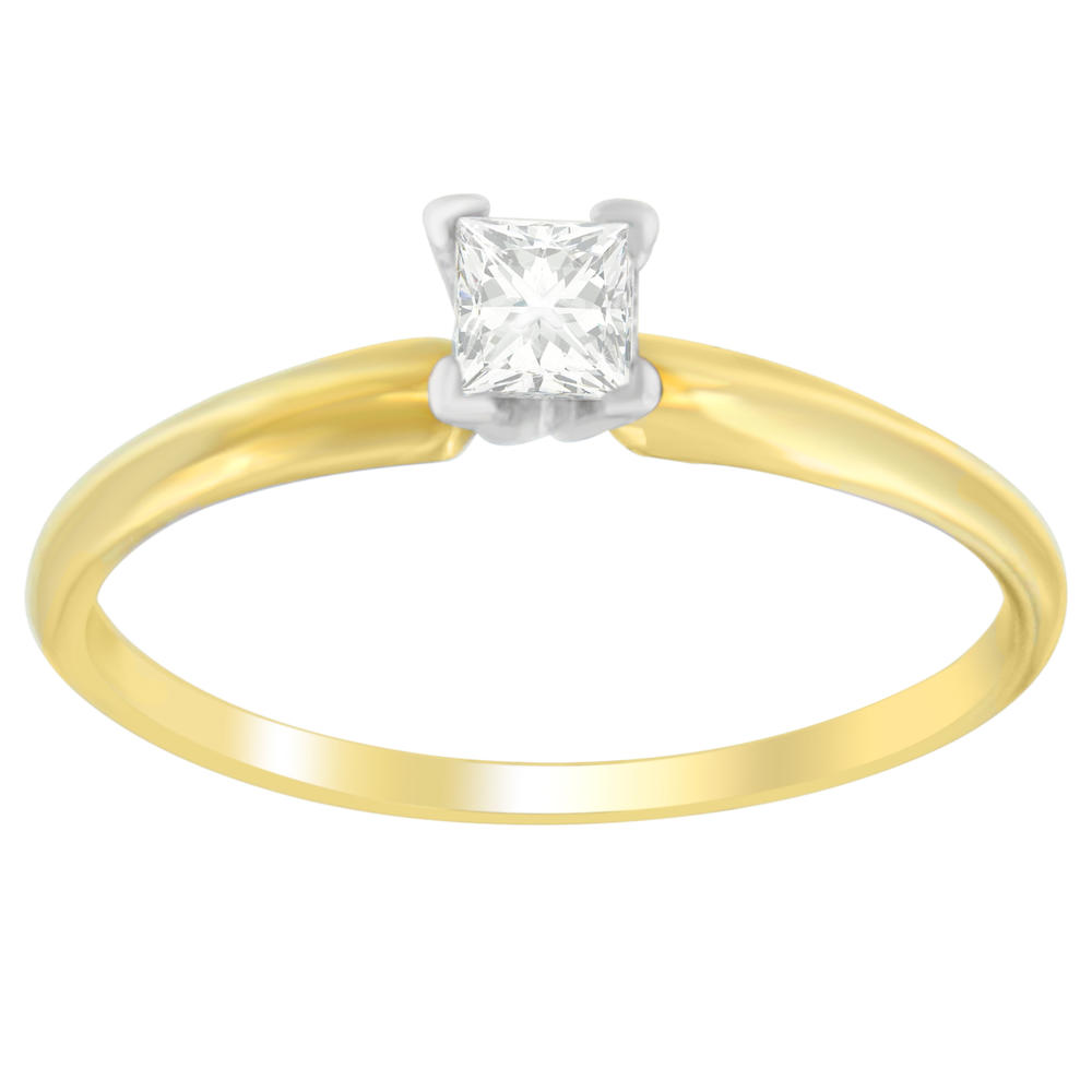 14K Yellow Gold 1/4 ct. TDW Princess Cut Diamond Ring (H-I,I1-I2)
