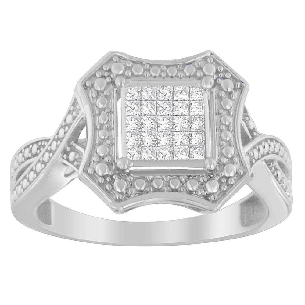 Sterling Silver 0.25 ct TDW Princess-Cut Diamond Ring (H-I,SI1-SI2)