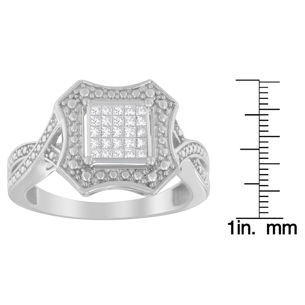 Sterling Silver 0.25 ct TDW Princess-Cut Diamond Ring (H-I,SI1-SI2)