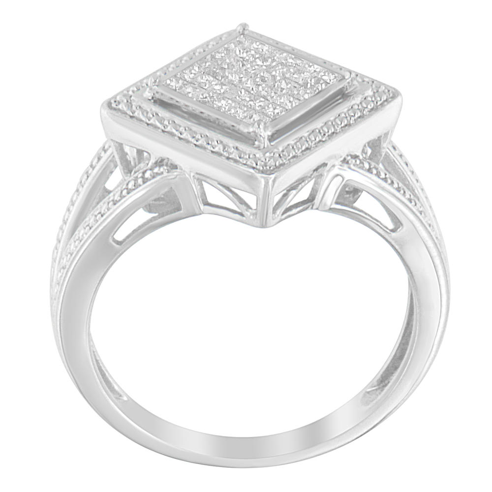 Sterling Silver 0.33 ct TDW Princess-Cut Diamond Ring (H-I,SI1-SI2)