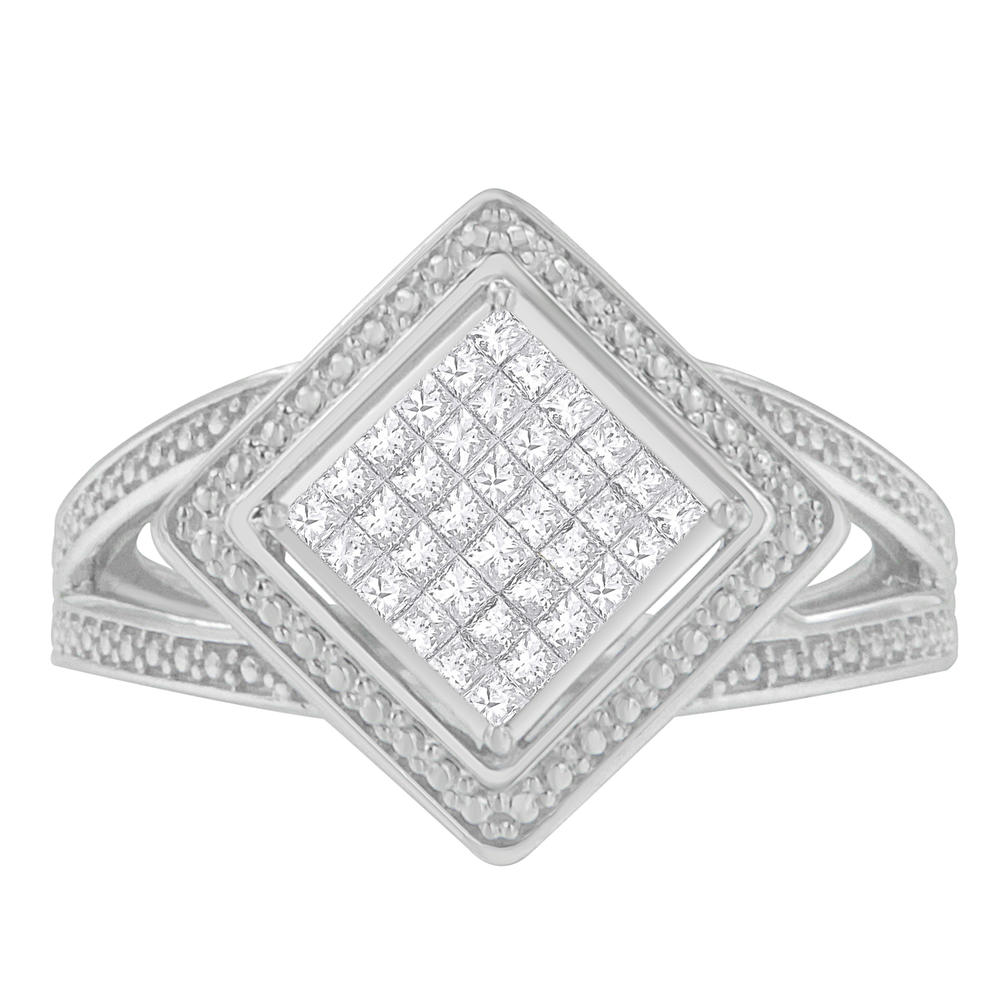 Sterling Silver 0.33 ct TDW Princess-Cut Diamond Ring (H-I,SI1-SI2)