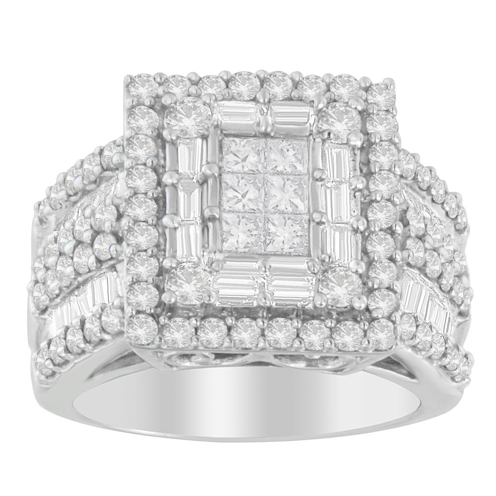 14k White Gold 2.5ct TDW Mixed-Cut Diamond Cocktail Ring (H-I,SI1-SI2)